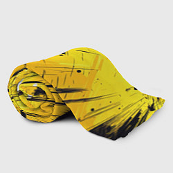 Плед флисовый Желтая краска на черном фоне, цвет: 3D-велсофт — фото 2