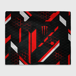 Плед флисовый Monster energy sport geometry, цвет: 3D-велсофт