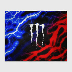 Плед флисовый Monster energy молнии неон, цвет: 3D-велсофт