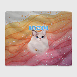 Плед флисовый Inzoi кошечка на блестящем фоне, цвет: 3D-велсофт