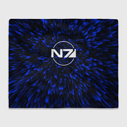 Плед флисовый Mass Effect blue energy, цвет: 3D-велсофт