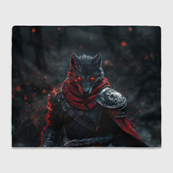 Плед флисовый Волк воин в доспехах, цвет: 3D-велсофт