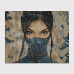 Плед флисовый Портрет Китаны - Мортал комбат, цвет: 3D-велсофт