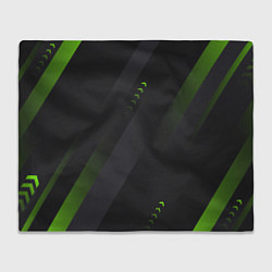 Плед флисовый Color black green, цвет: 3D-велсофт