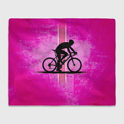 Плед флисовый Триатлонист на розовом, цвет: 3D-велсофт