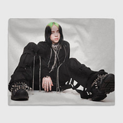Плед флисовый Sitting Billie Eilish, цвет: 3D-велсофт