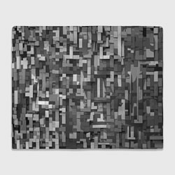 Плед флисовый Серый геометричные полоски, цвет: 3D-велсофт