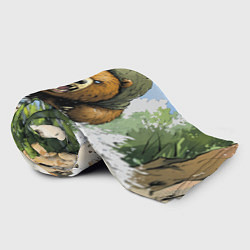 Плед флисовый Злой медведь со звездой СССР, цвет: 3D-велсофт — фото 2