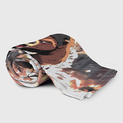 Плед флисовый Злой русский медведь с пилоткой на голове, цвет: 3D-велсофт — фото 2