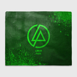 Плед флисовый Linkin Park - green gradient, цвет: 3D-велсофт