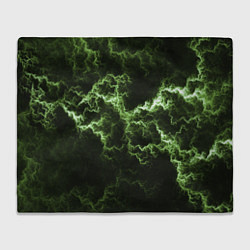 Плед флисовый Lightning green glow, цвет: 3D-велсофт