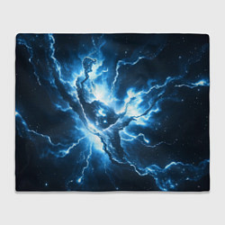 Плед флисовый Бело-синяя туманность, цвет: 3D-велсофт