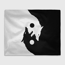 Плед флисовый Black and white wolfs, цвет: 3D-велсофт