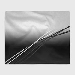 Плед флисовый Градиент с полосами из белого в тёмный, цвет: 3D-велсофт