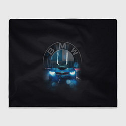 Плед флисовый BMW на мосту, цвет: 3D-велсофт