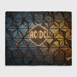 Плед флисовый ACDC винтажный логотип, цвет: 3D-велсофт