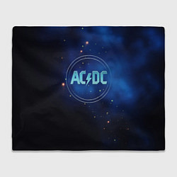 Плед флисовый ACDC логотип на синем фоне, цвет: 3D-велсофт