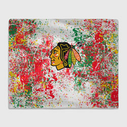 Плед флисовый Chicago Blackhawks NHL white, цвет: 3D-велсофт