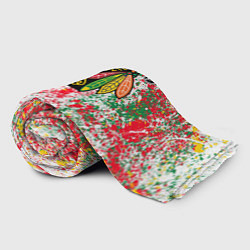 Плед флисовый Chicago Blackhawks NHL white, цвет: 3D-велсофт — фото 2