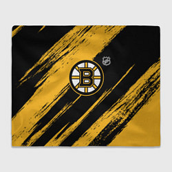 Плед флисовый Бостон Брюинз - брызги краски, цвет: 3D-велсофт