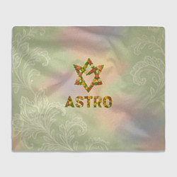 Плед флисовый Логотип Astro цветочный, цвет: 3D-велсофт