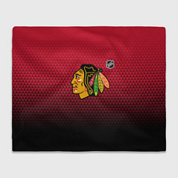 Плед флисовый Чикаго Блэкхокс - геометрический градиент, цвет: 3D-велсофт