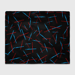 Плед флисовый Паттерн из световых мечей, цвет: 3D-велсофт