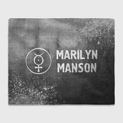 Плед флисовый Marilyn Manson - grey gradient по-горизонтали, цвет: 3D-велсофт