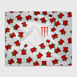 Плед флисовый Monster energy steel rose, цвет: 3D-велсофт