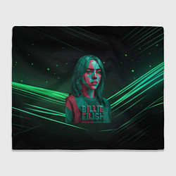 Плед флисовый Билли Айлиш - геометрия, цвет: 3D-велсофт