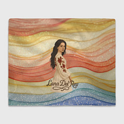 Плед флисовый Lana Del Rey в платье с цветами, цвет: 3D-велсофт