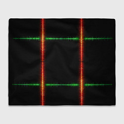 Плед флисовый Color green orange lines, цвет: 3D-велсофт