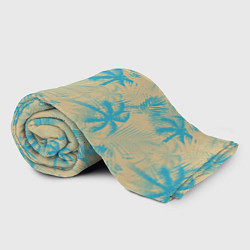 Плед флисовый Palm light blue beige, цвет: 3D-велсофт — фото 2