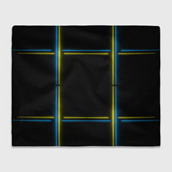 Плед флисовый Neon yellow blue, цвет: 3D-велсофт