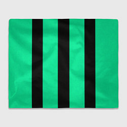 Плед флисовый Color turquoise black line, цвет: 3D-велсофт