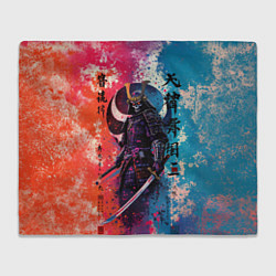 Плед флисовый Призрачный самурай - краски, цвет: 3D-велсофт