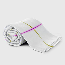 Плед флисовый Color white pink yellow stripes, цвет: 3D-велсофт — фото 2