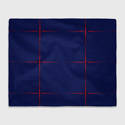 Плед флисовый Color blue red stripes, цвет: 3D-велсофт