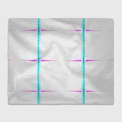 Плед флисовый Color white blue pink stripes, цвет: 3D-велсофт