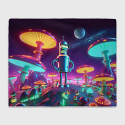 Плед флисовый Ночёвка Бендера на планете светящихся гигантских г, цвет: 3D-велсофт