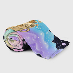 Плед флисовый Менеджер капибара в кружке в стикерах, цвет: 3D-велсофт — фото 2