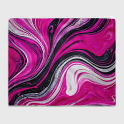 Плед флисовый Розово белая абстракция, цвет: 3D-велсофт