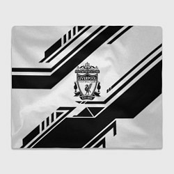 Плед флисовый Liverpool черные полосы геометрия, цвет: 3D-велсофт