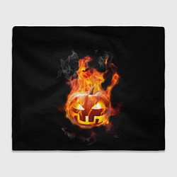 Плед флисовый Горящая тыква джек, цвет: 3D-велсофт