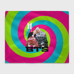 Плед флисовый BTS спиральный фон, цвет: 3D-велсофт