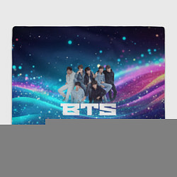 Плед флисовый BTS волнистый фон с блестками, цвет: 3D-велсофт