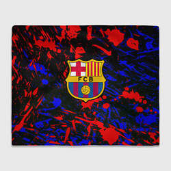 Плед флисовый Барселона абстрактные краски, цвет: 3D-велсофт