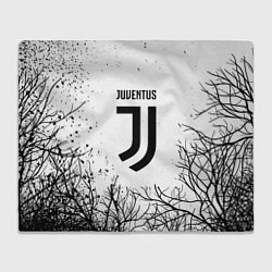Плед флисовый Ювентус черные деревья, цвет: 3D-велсофт