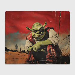 Плед флисовый Шрек на фоне природы, цвет: 3D-велсофт