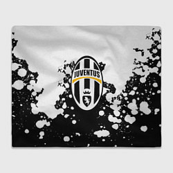 Плед флисовый Juventus белые краски текстура, цвет: 3D-велсофт
